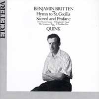 Quink Vocal Ensemble : Benjamin Britten : 1 CD : 1017