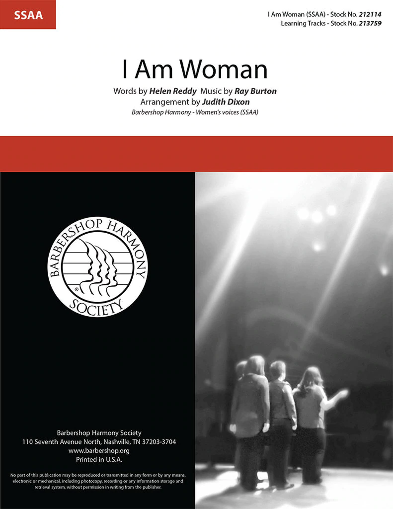 I Am A Woman : SSAA : Judith Dixon : Ray Burton : Sheet Music : 212114