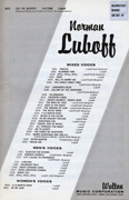 Go to Sleepy : SATBB : Norman Luboff : Norman Luboff Choir : Sheet Music : W3022
