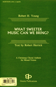 What Sweeter Music Can We Bring? : SATB divisi : Robert Herrick : Robert Herrick : Sheet Music : 08738711 : 073999387117